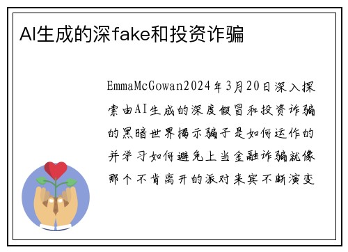 AI生成的深fake和投资诈骗